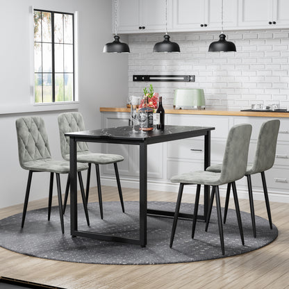 Upholstered Dining Chair Set (4 pcs) – Chrome Legs