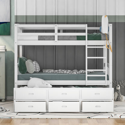 Twin Over Twin Bunk Bed White