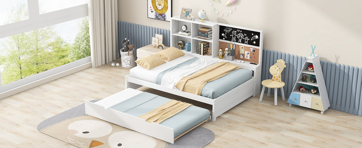 Full Daybed with Storage Drawers White