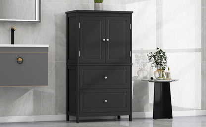 Black Bathroom Storage Cabinet with Drawers