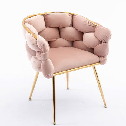 Velvet Leisure Accent Chair Set (2 pcs) – Pink