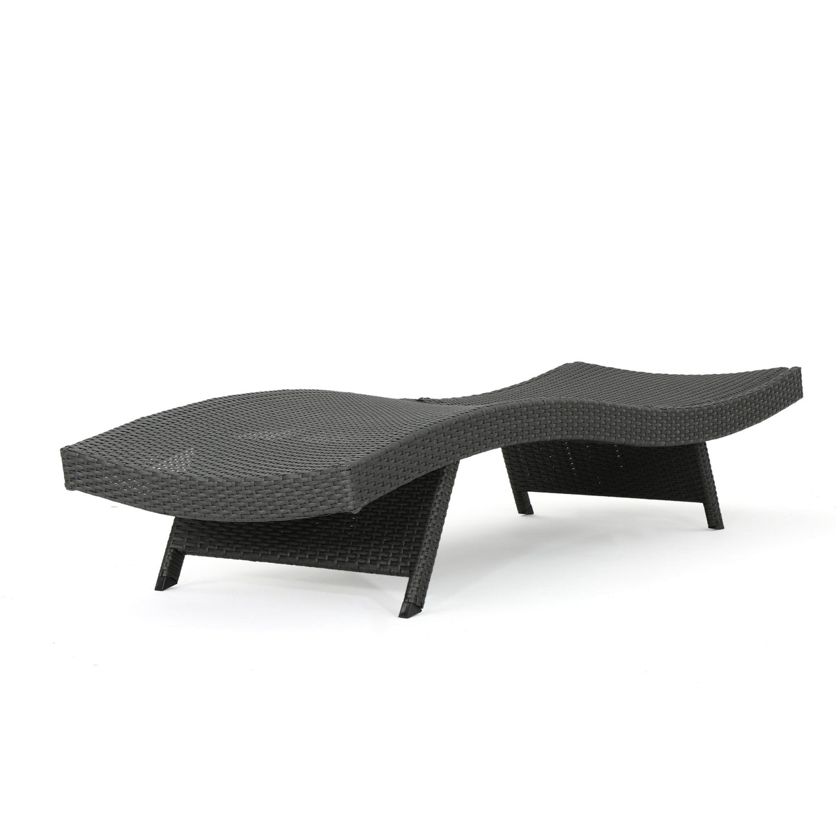 PE Wicker Chaise Lounge Gray