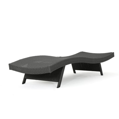 PE Wicker Chaise Lounge Gray