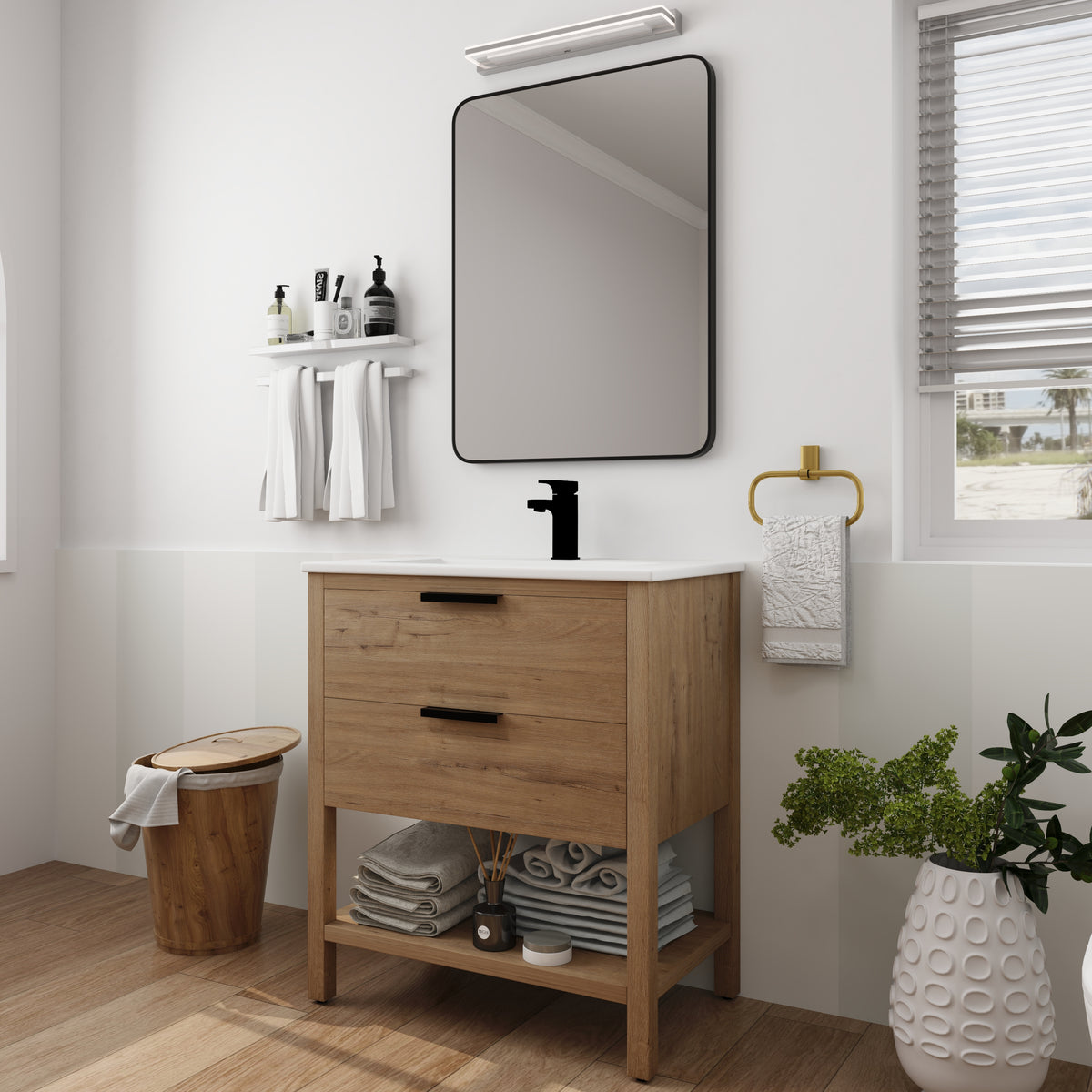 30-Inch Vanity with 2 Drawers White Finish