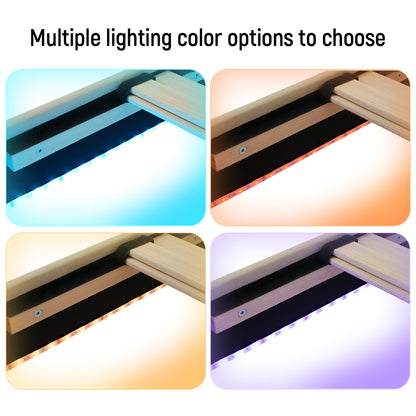 Beige Velvet LED Bed Frame