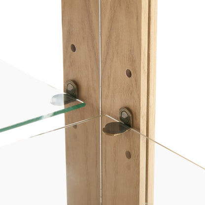 Oak Display Cabinet with Glass Frame