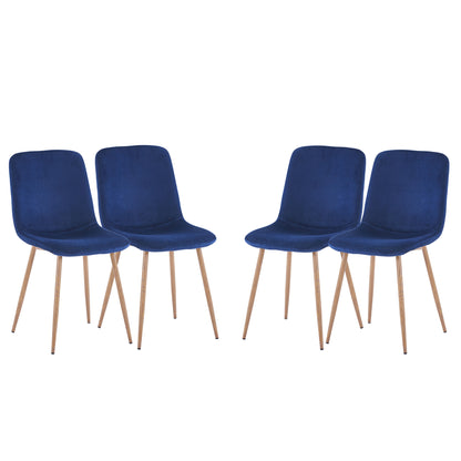 Set of 4 Blue Dining Chairs Modern Design