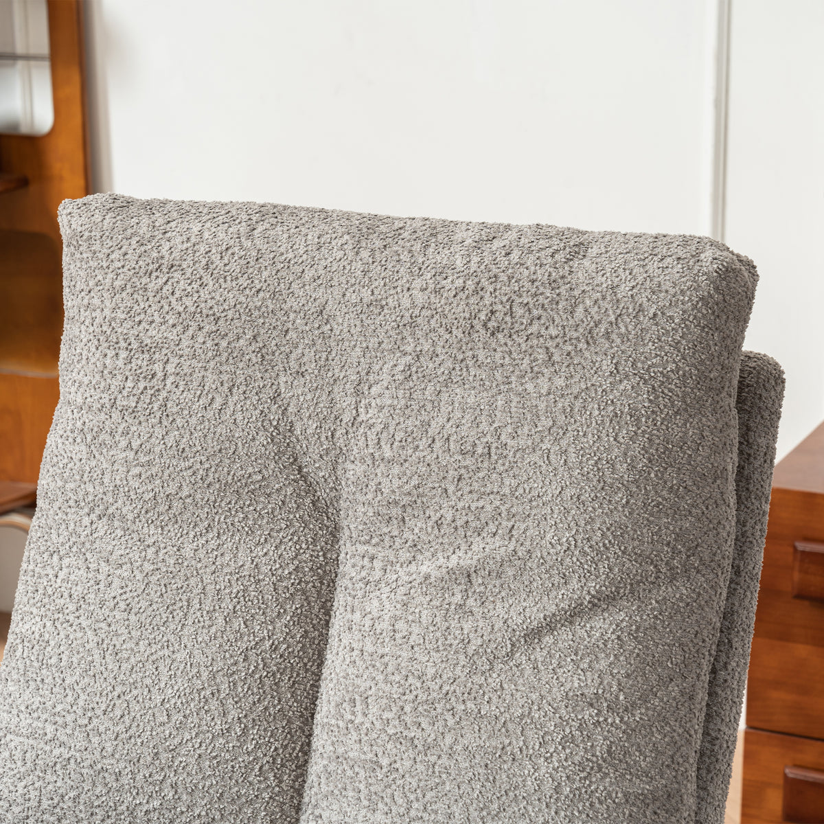 Accent Rocking Chair with Footrest Beige