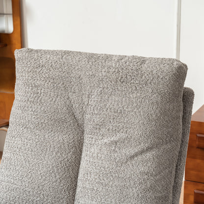 Accent Rocking Chair with Footrest Beige