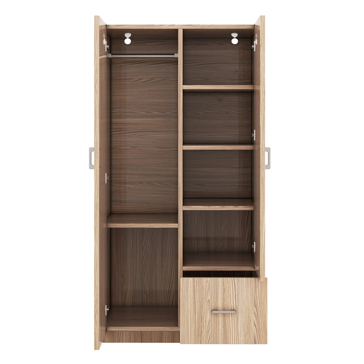 Wooden Double Wardrobe Natural Finish
