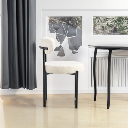 Modern Dining Chair Set (2 pcs) – White & Black
