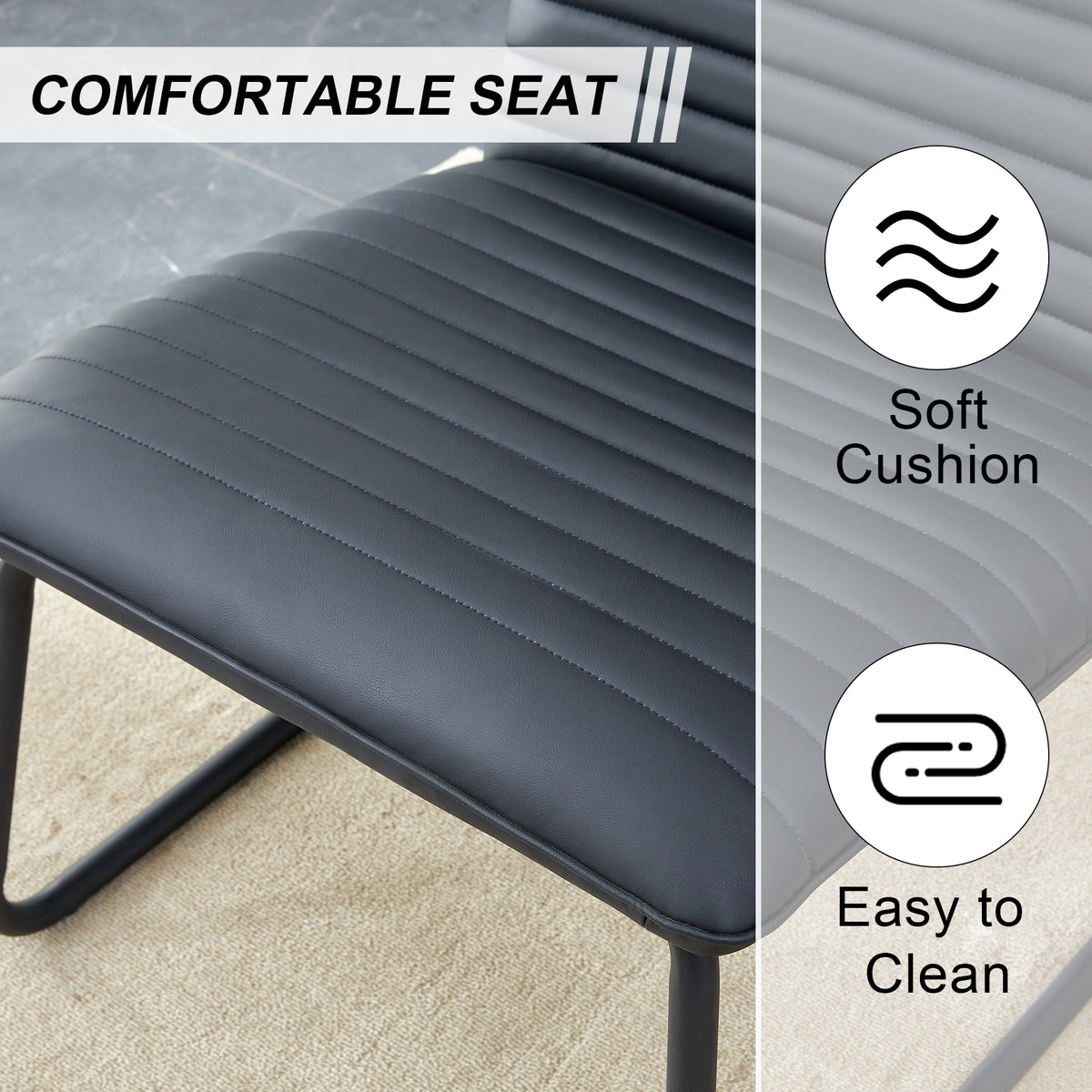Black Armless Lounge Chair – Black Legs