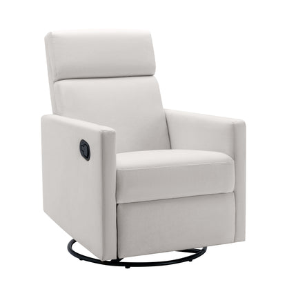 Beige Modern Upholstered Rocker Recliner Chair