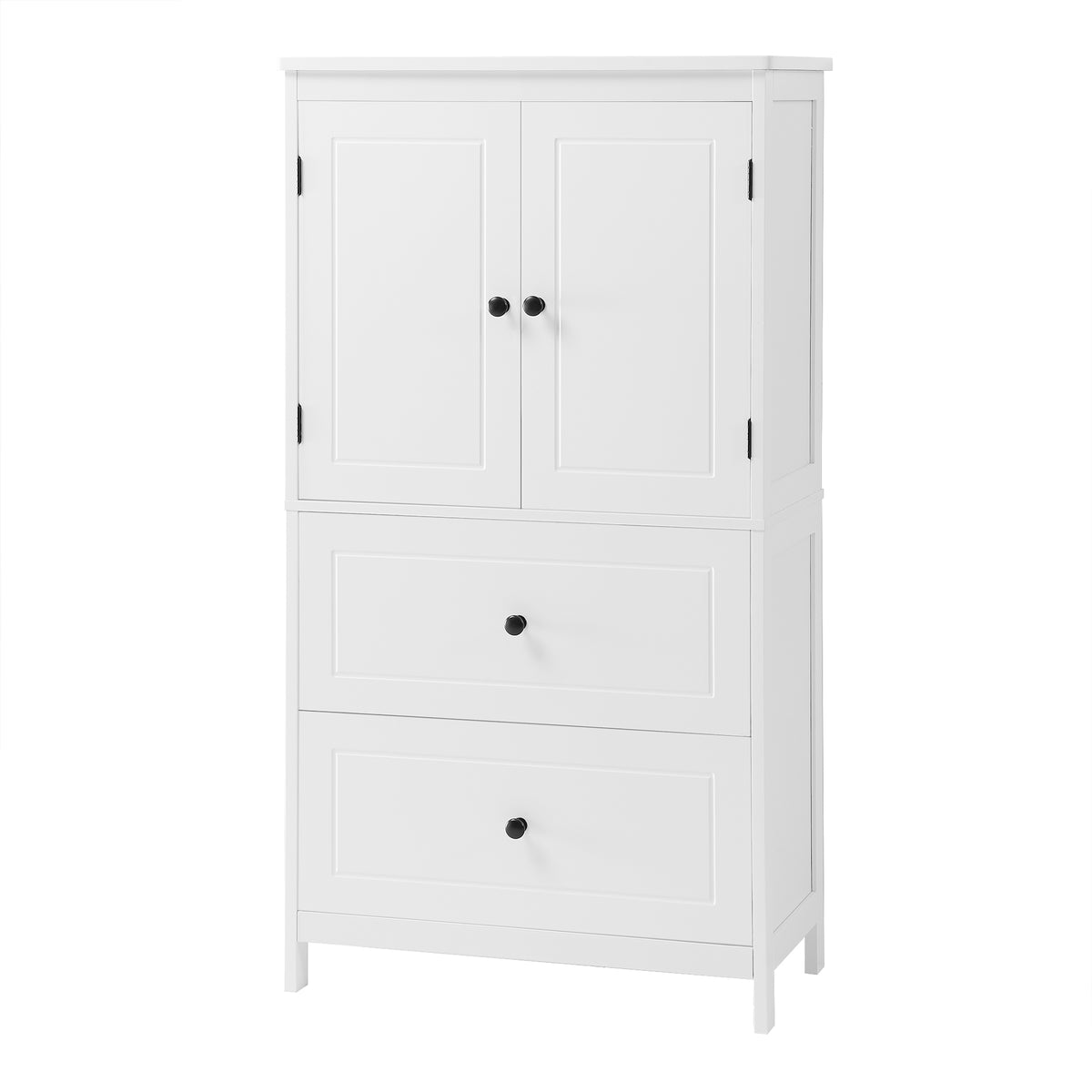 White Bathroom Storage Cabinet with Drawers