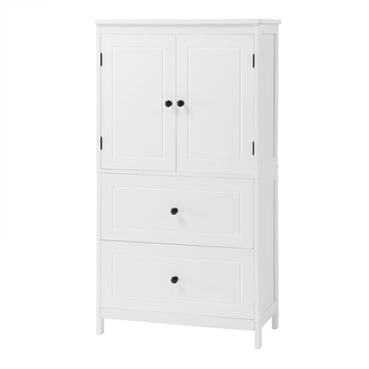 White Bathroom Storage Cabinet with Drawers