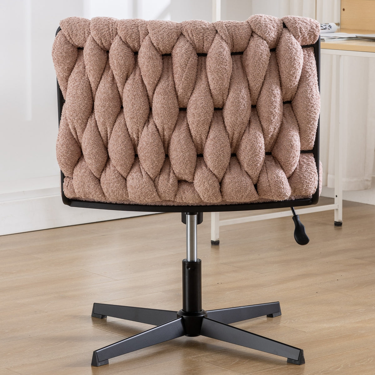 Armless Office Chair – Blush Pink
