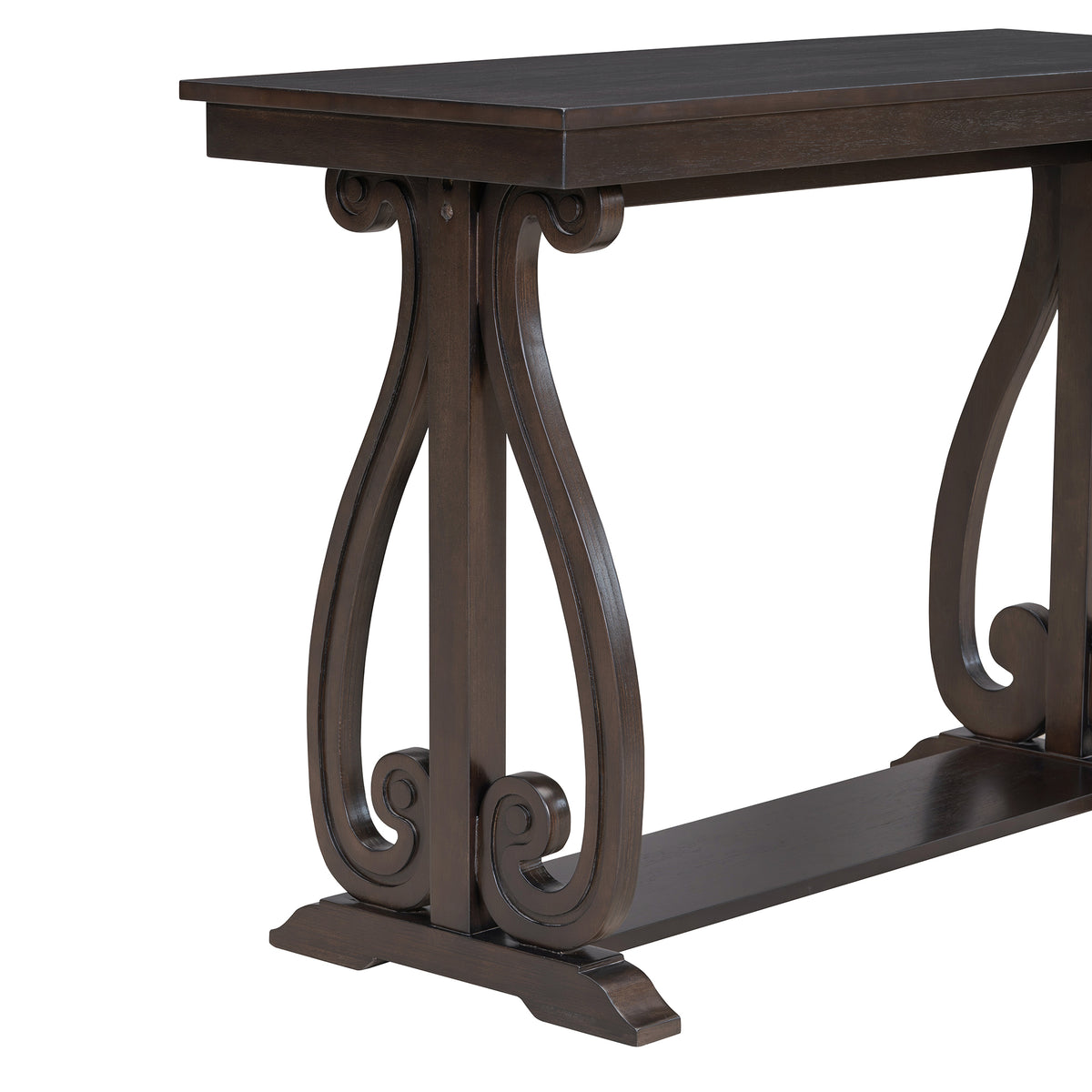 Rustic 48” Wood Console Table – Espresso