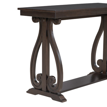 Rustic 48” Wood Console Table – Espresso