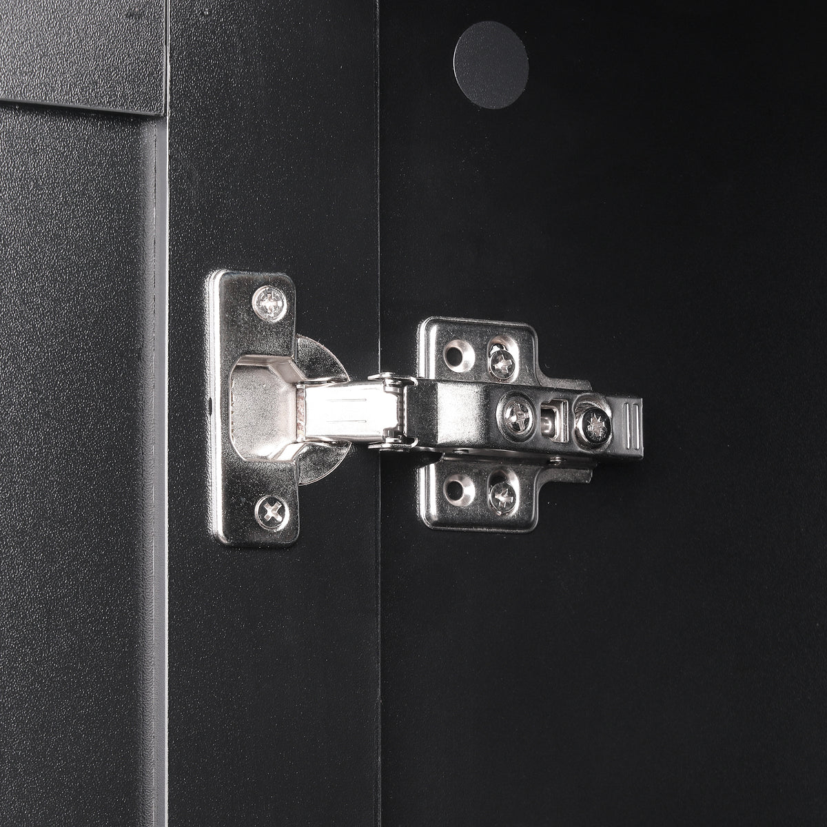 4-Door Bathroom Storage Cabinet Black Finish