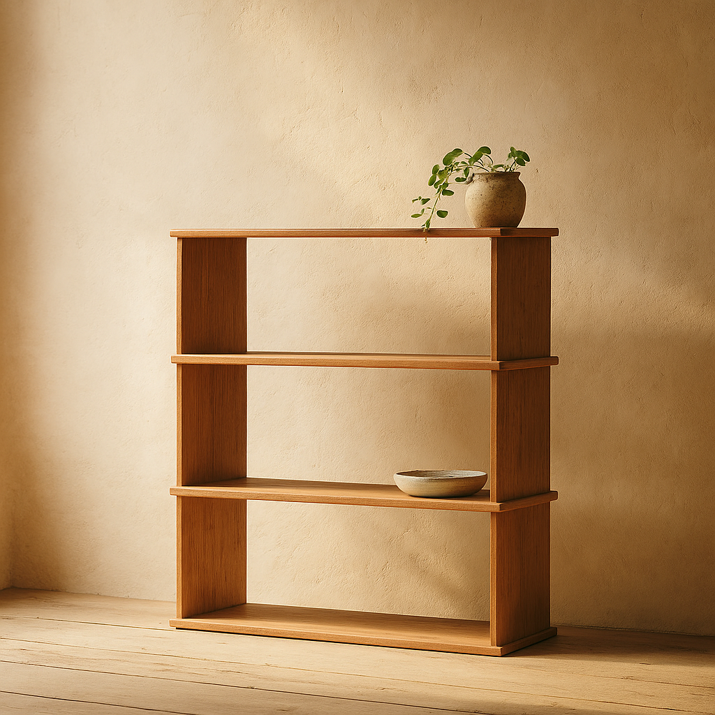 3 shelf bookcase in red oak