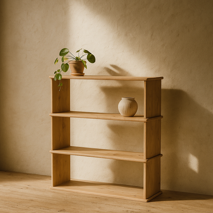 3 shelf bookcase in white oak