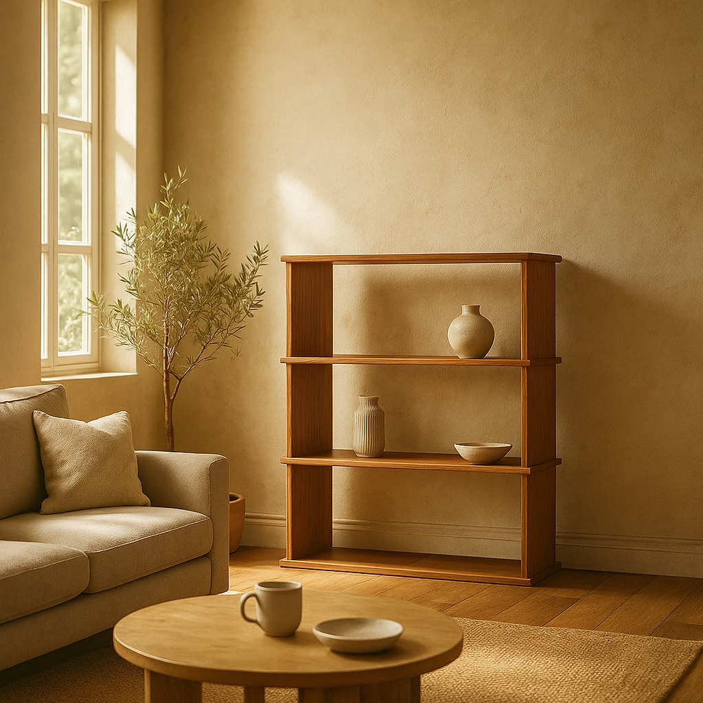 3 shelf bookcase in red oak