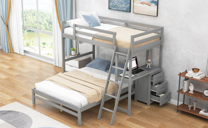 Full Bunk Bed Gray