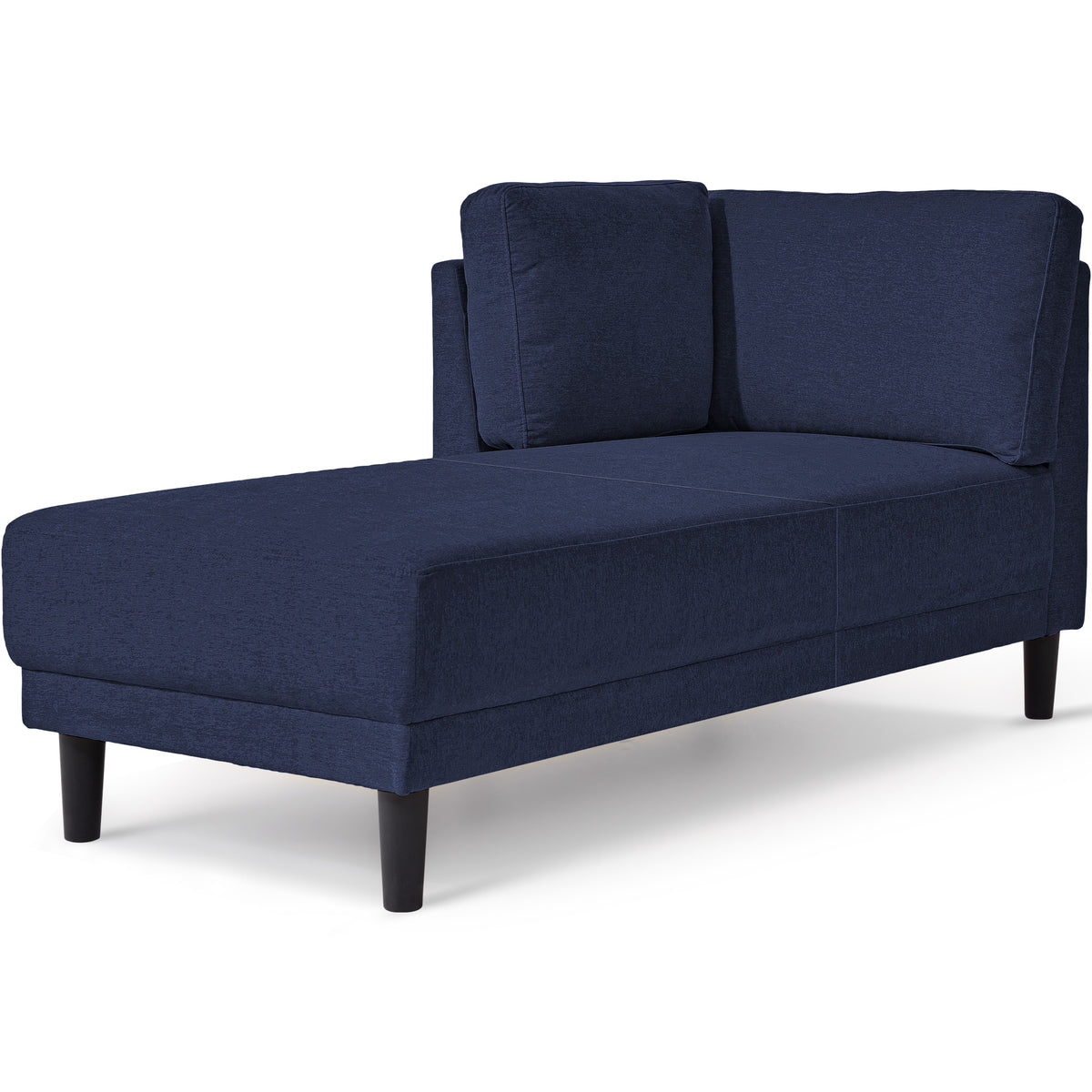 Mid-Century Linen Chaise Lounge – Blue