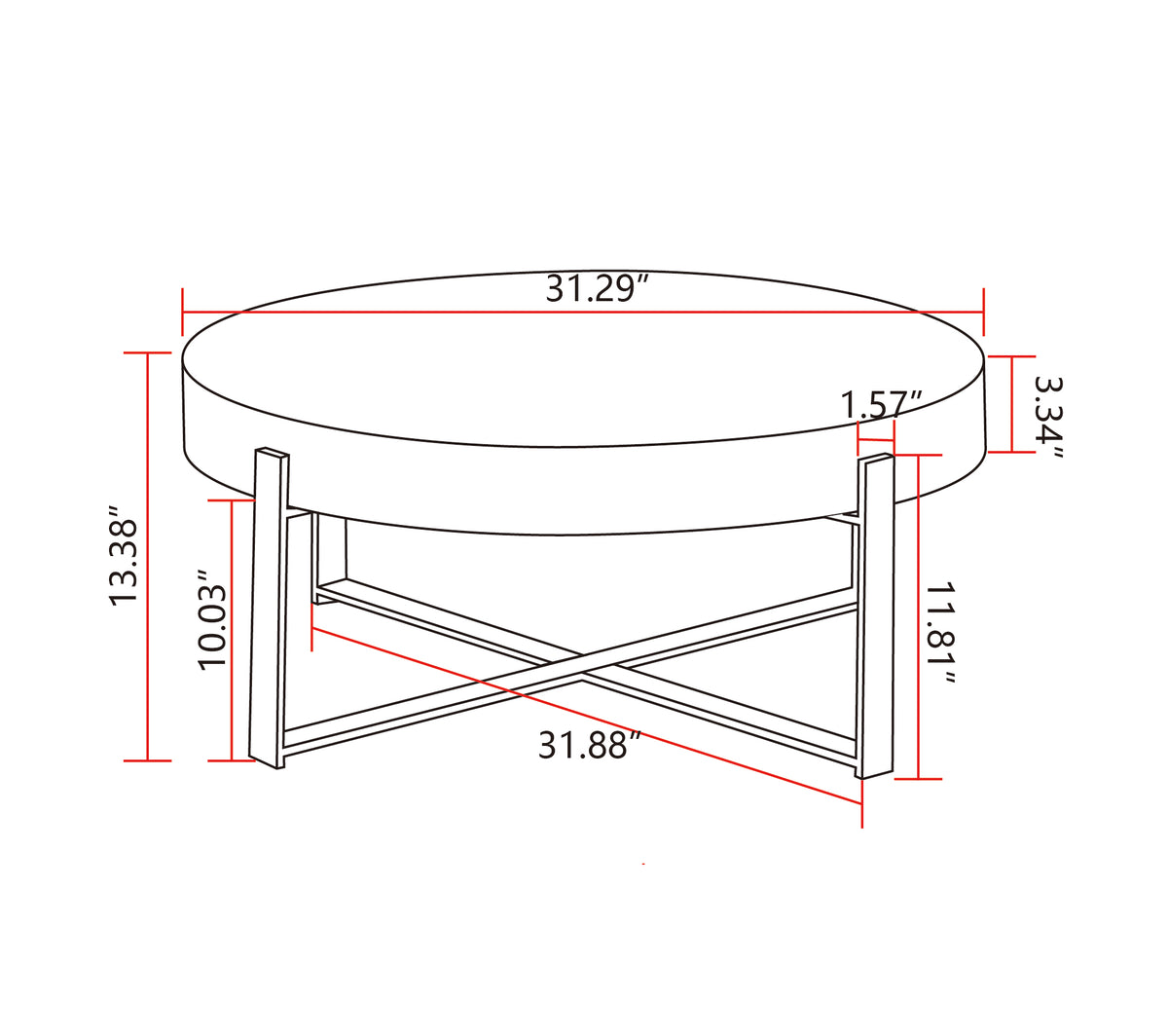 Retro Round Coffee Table – Metal & Wood