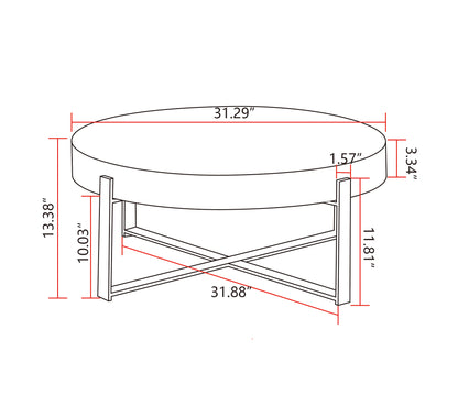 Retro Round Coffee Table – Metal & Wood