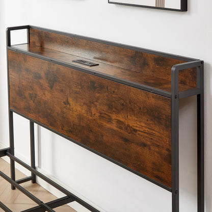 Upholstered Bed Frame with USB Charging Station