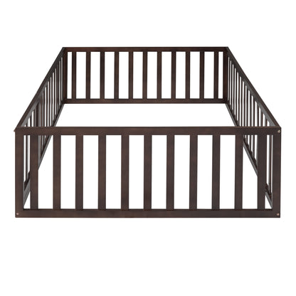 Full Wood Daybed with Fence Walnut