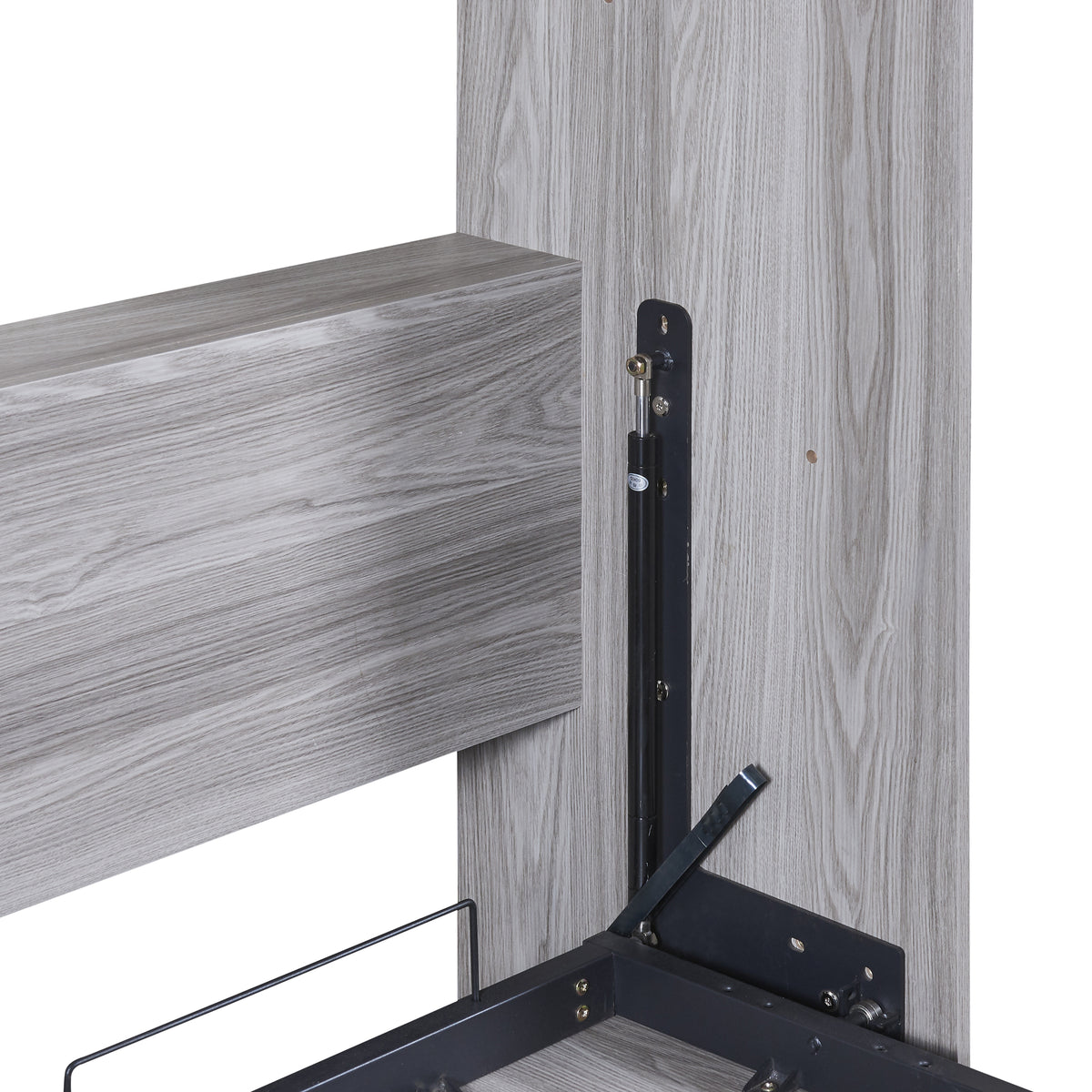 Full Murphy Bed Foldable Design Gray Finish