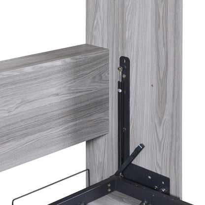 Full Murphy Bed Foldable Design Gray Finish
