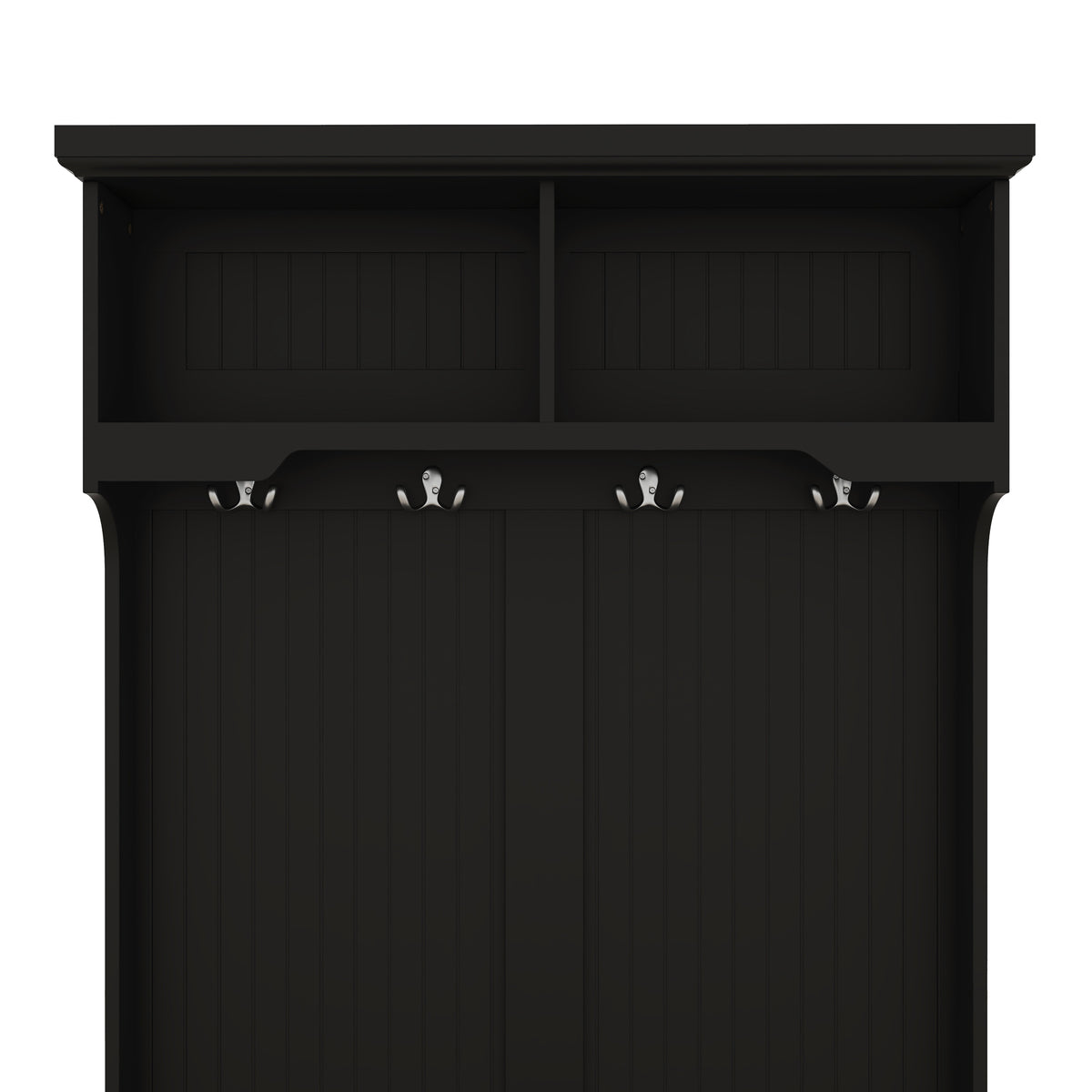 Hall Tree with Drawers and Hooks Black