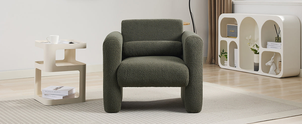 Sheepskin Armchair in Seaweed Green