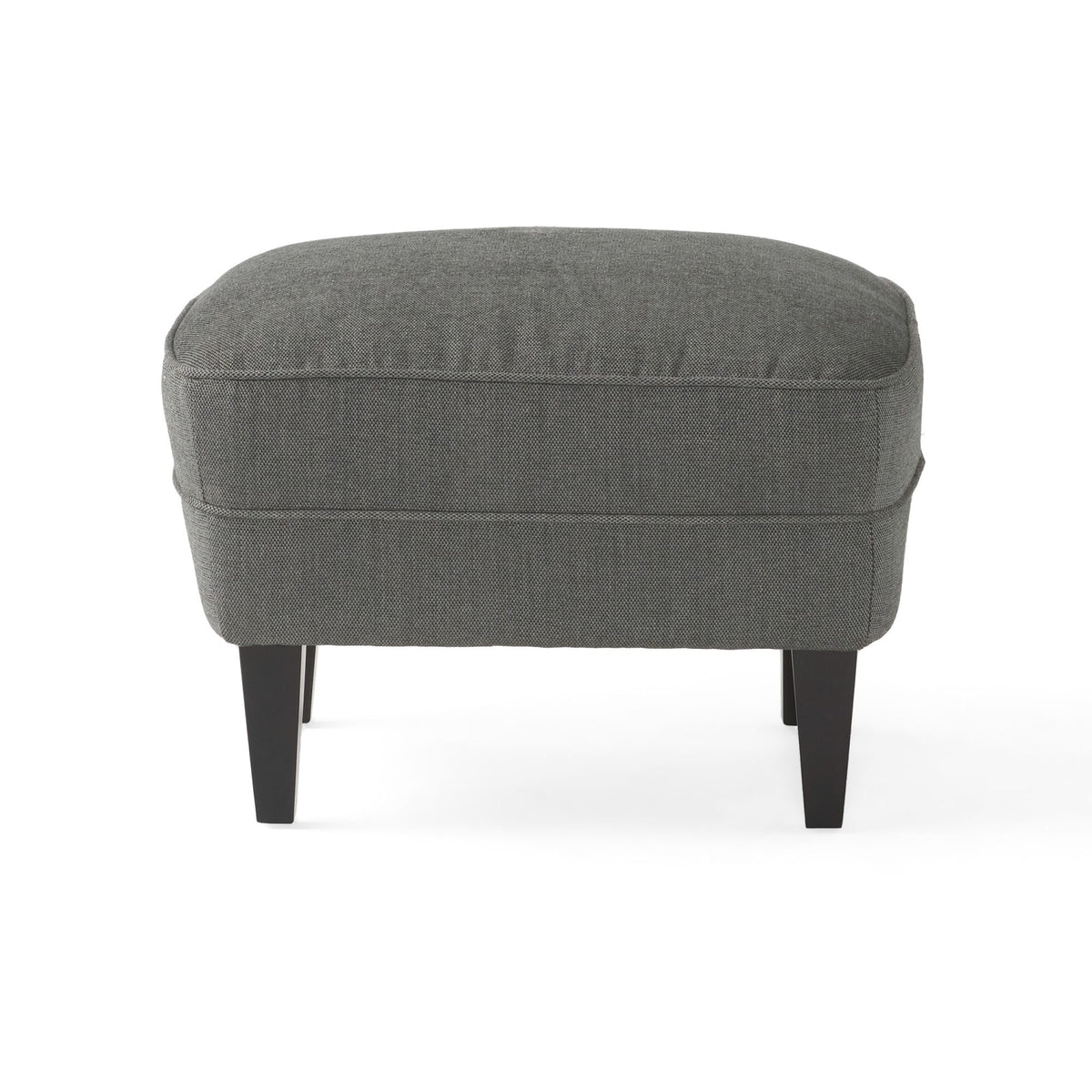 Modern Grey Fabric Club Chair with Ottoman – Upholstered Lounge Set
