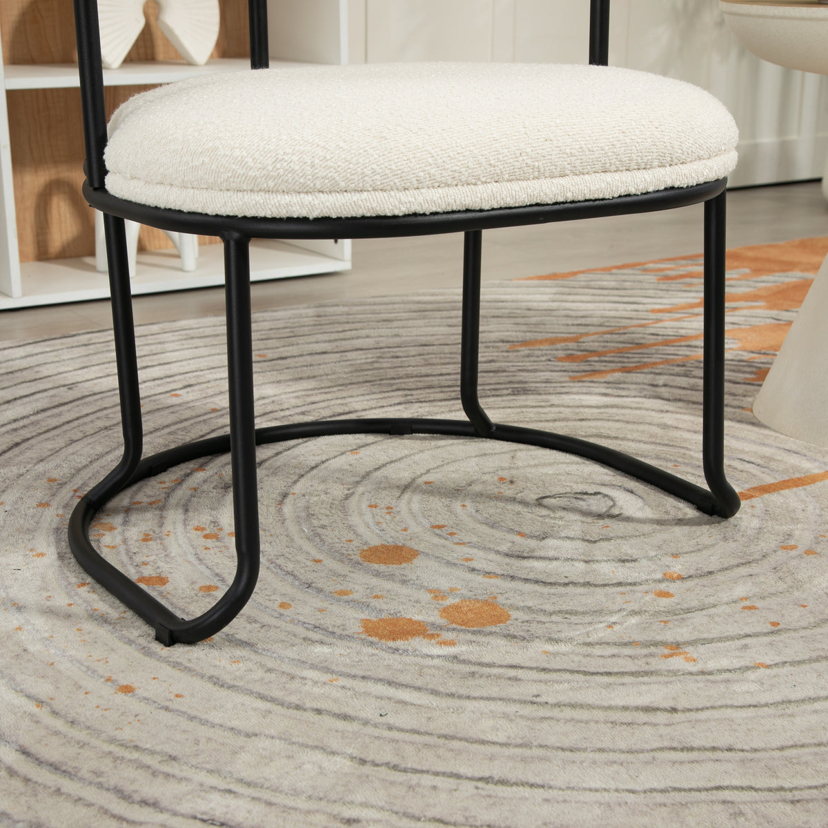 Boucle Dining Chairs Set of 2 Beige