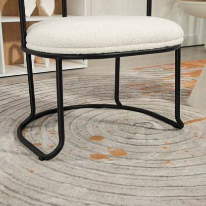 Boucle Dining Chairs Set of 2 Beige