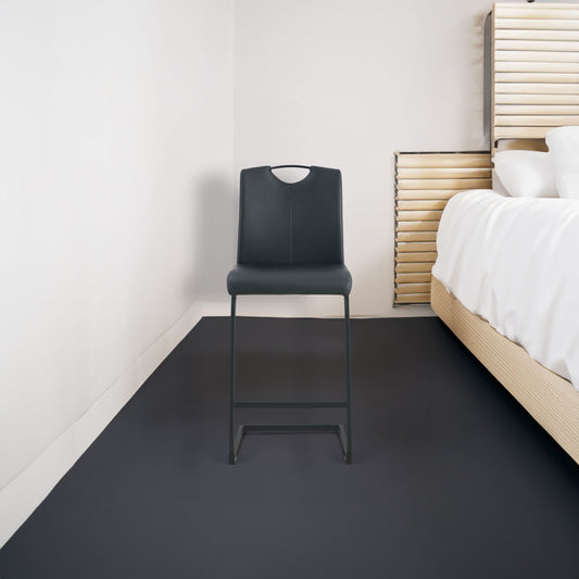 Black PU Counter Stool Set (2 pcs)