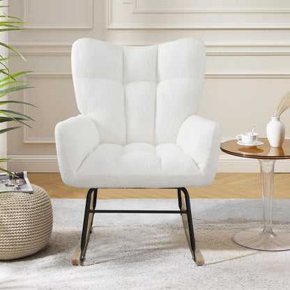 White Teddy Rocking Chair – High Back