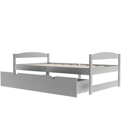 Twin Platform Bed Gray