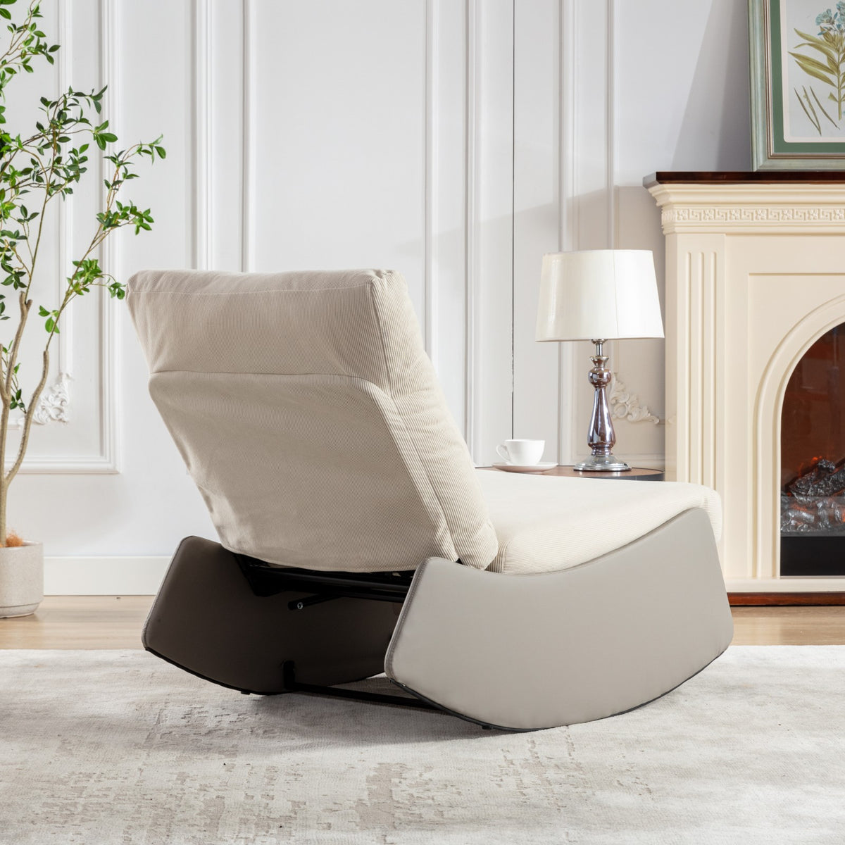Modern Recliner Chair with Footrest Gray
