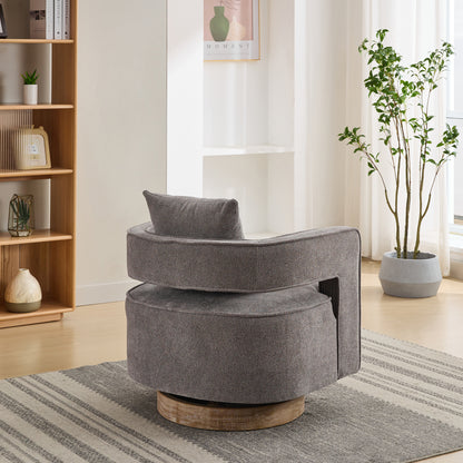 Swivel Accent Chair Charcoal Linen