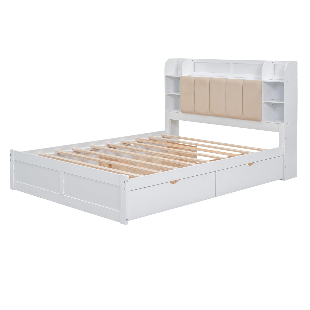 Wood Queen Platform Bed White