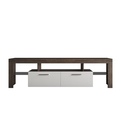 Modern TV Console with Glass Shelf – Quick Assembly