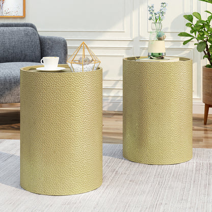 Metal Side Table with Storage Shelf
