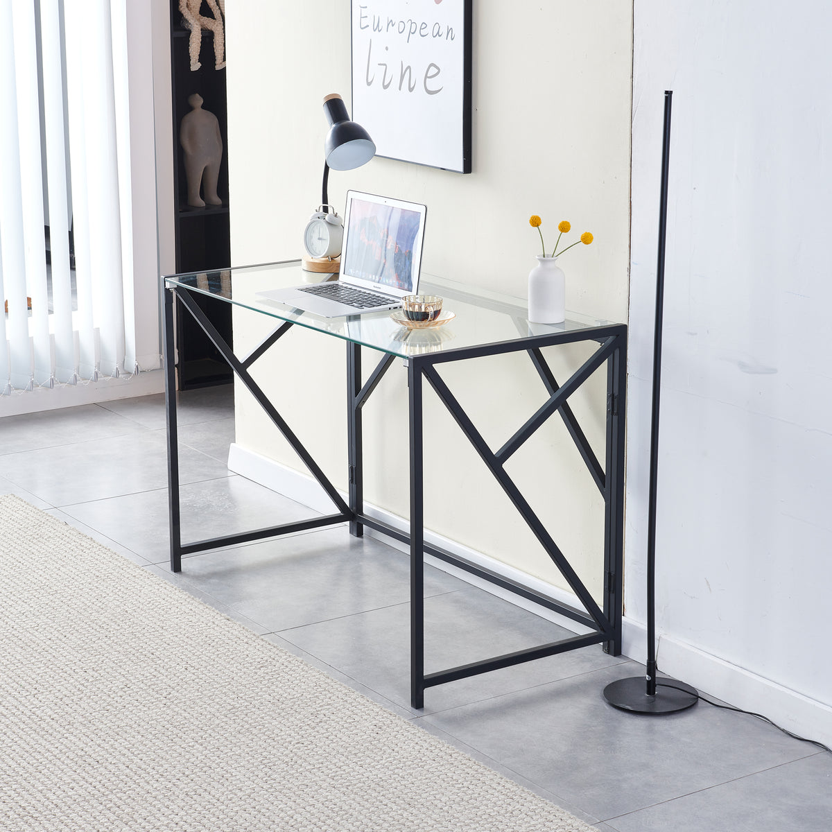 Clear Glass Laptop Desk
