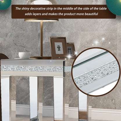 On-Trans Mirrored Side Table – Crystal Design