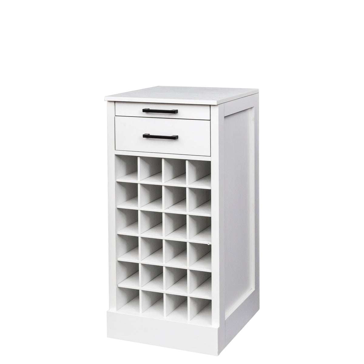 Walnut Modular Wine Bar Cabinet 28-Bottle Storage
